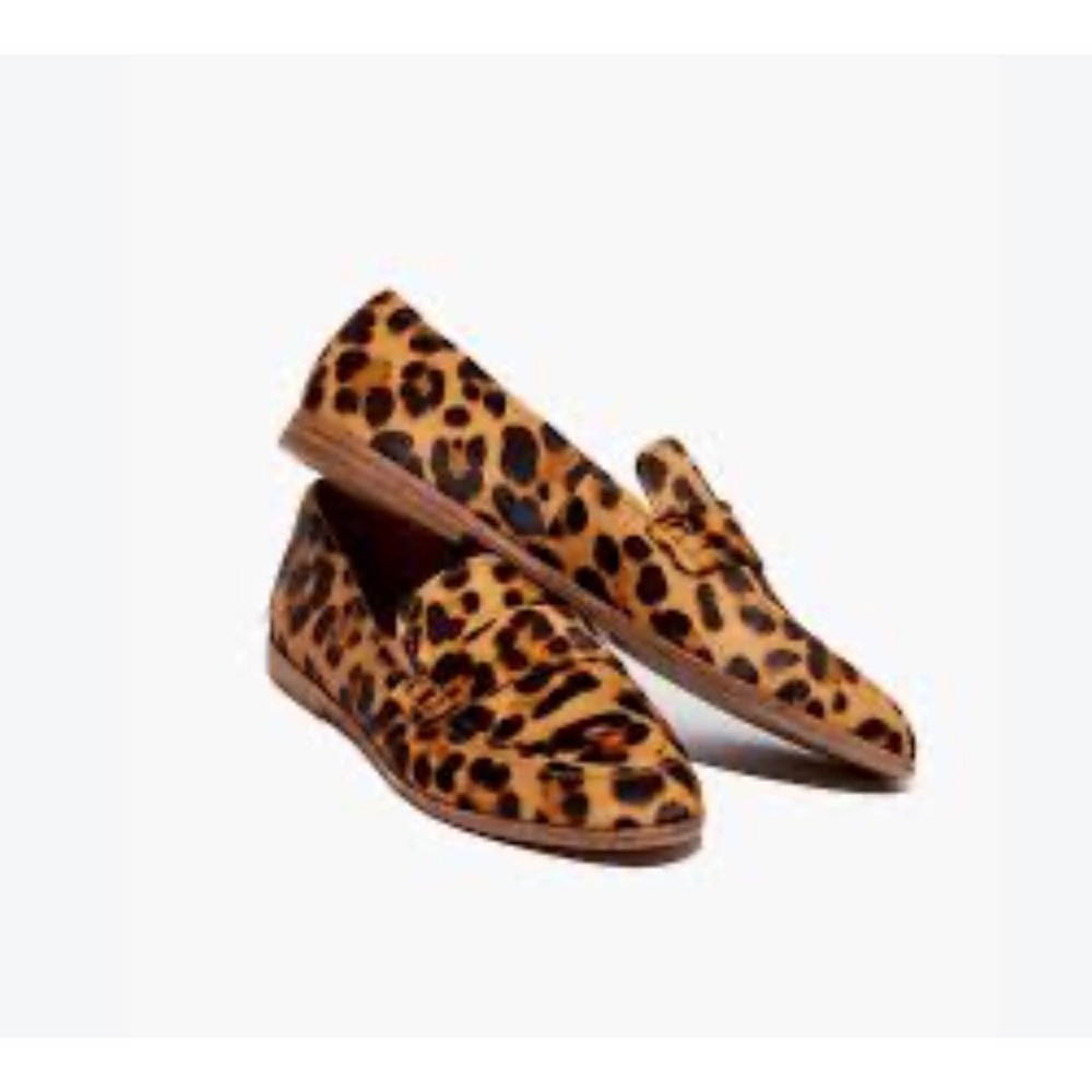 Madewell Frances Loafer Leopard Calf Hair Penny Loafers Brown Tan 9.5